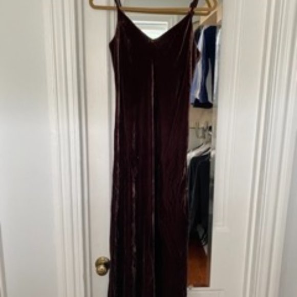 Hatch - THE VELVET RICKY SLIP DRESS in Burnt Umber - Picture 4 of 7